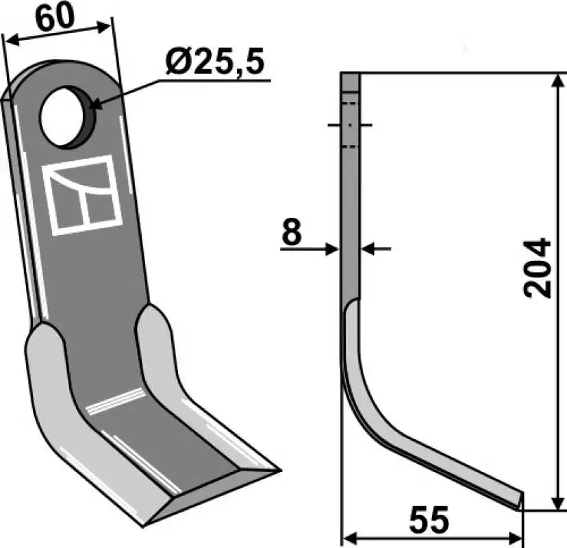 Y-Messer 204x60mm
